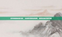 多特蒙德新星闪耀，关键表现锁定胜局，展现未来无限可能