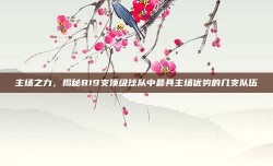 主场之力，揭秘819支顶级球队中最具主场优势的几支队伍