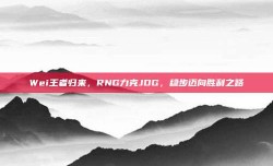 Wei王者归来，RNG力克JDG，稳步迈向胜利之路