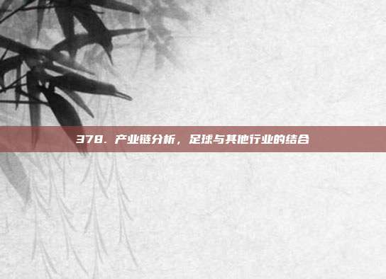 378. 产业链分析，足球与其他行业的结合  第1张