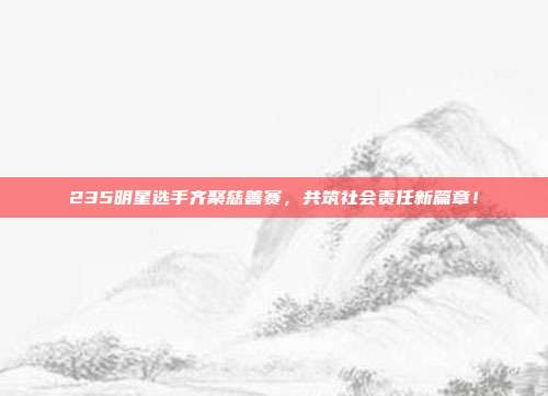 235明星选手齐聚慈善赛，共筑社会责任新篇章！  第1张